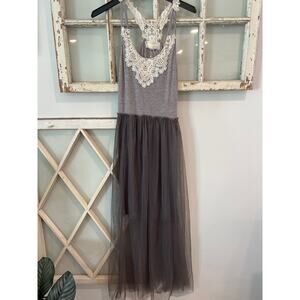 NWOT A’reve size medium maxi dress crocheted lace & tulle